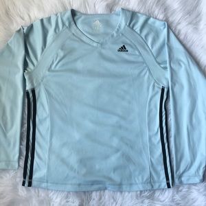Adidas Women’s Baby Blue Long Sleeve Shirt Sz Med